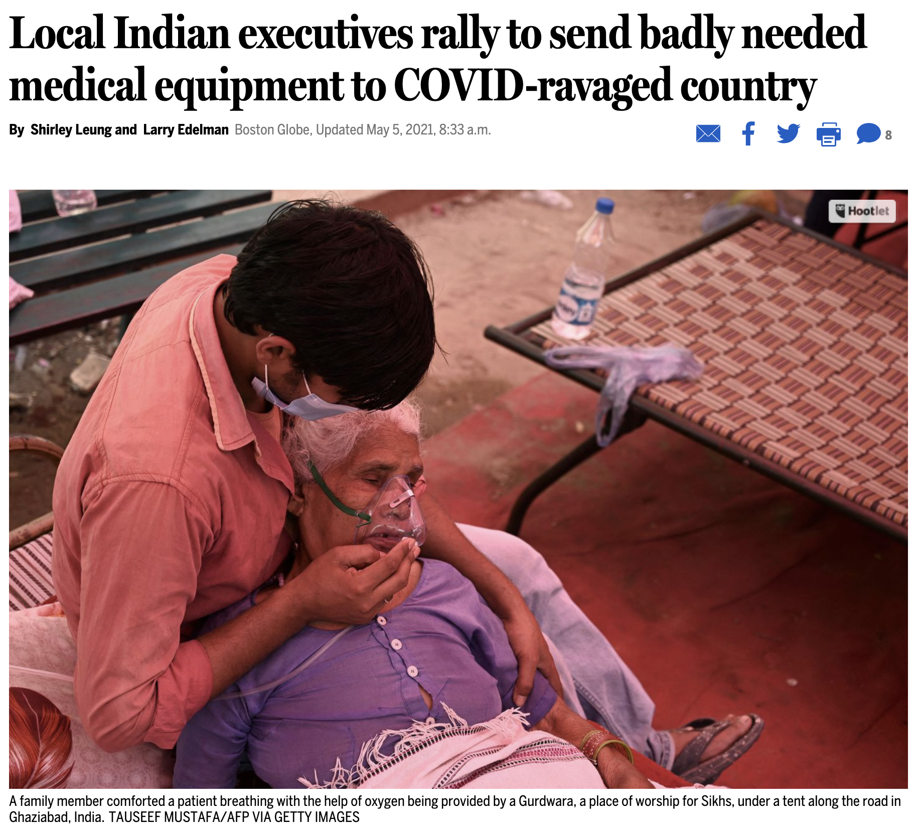 Local Indian executives rally to send badly needed medical equipment to COVID-ravaged country
