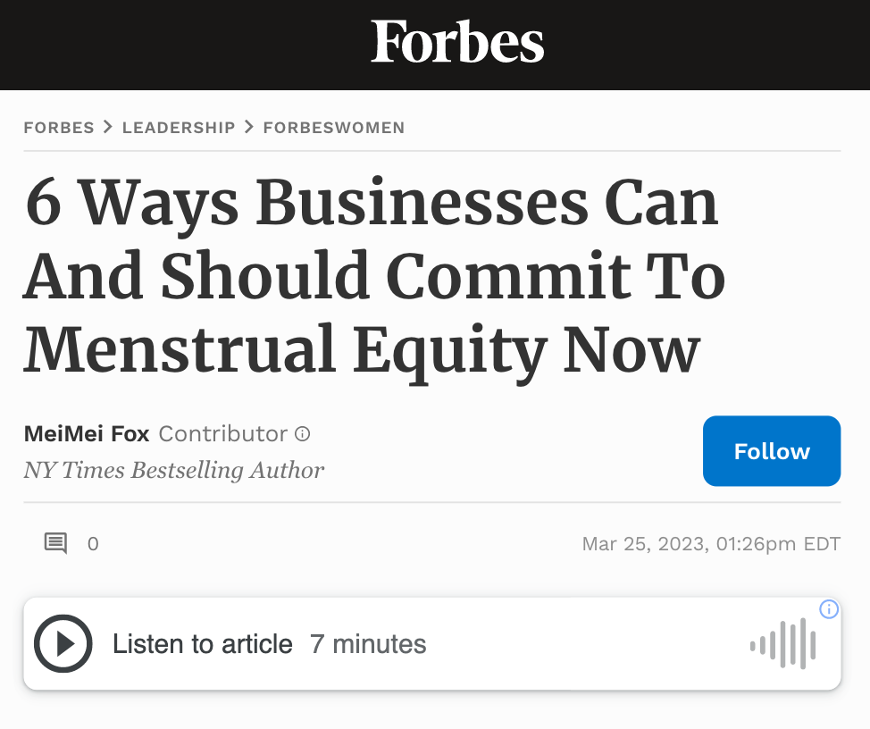 6 Ways Businesses Can And Should Commit To Menstrual Equity Now