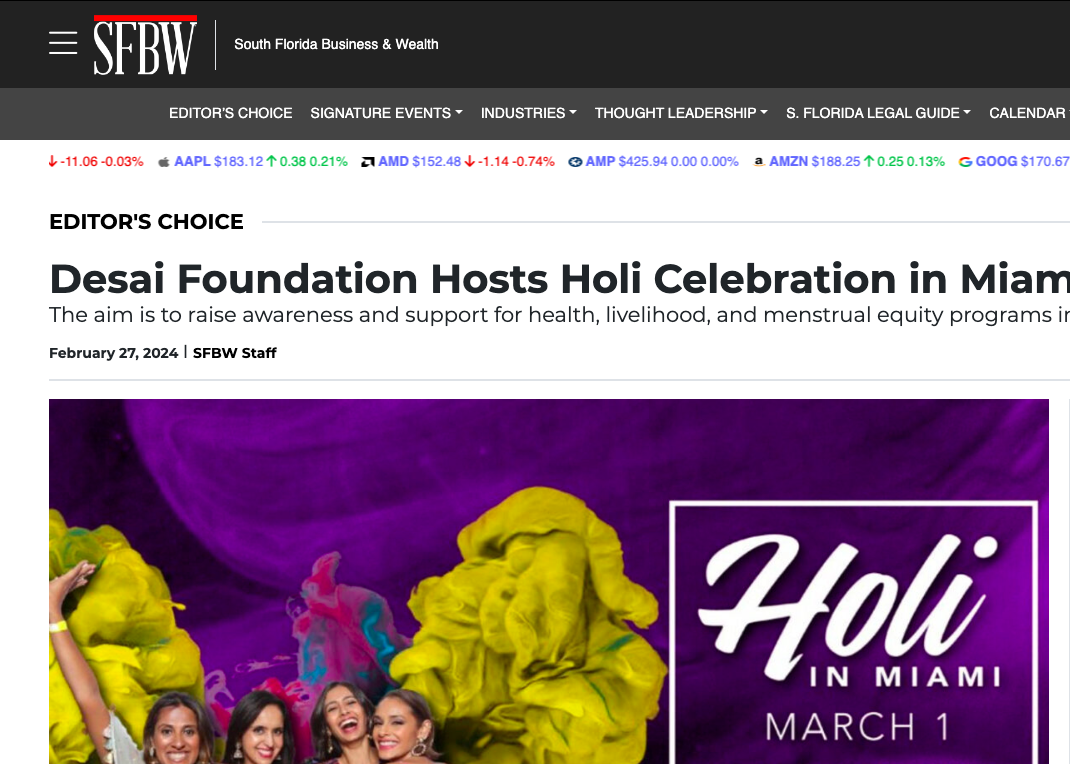 Desai Foundation Hosts Holi Celebration in Miami