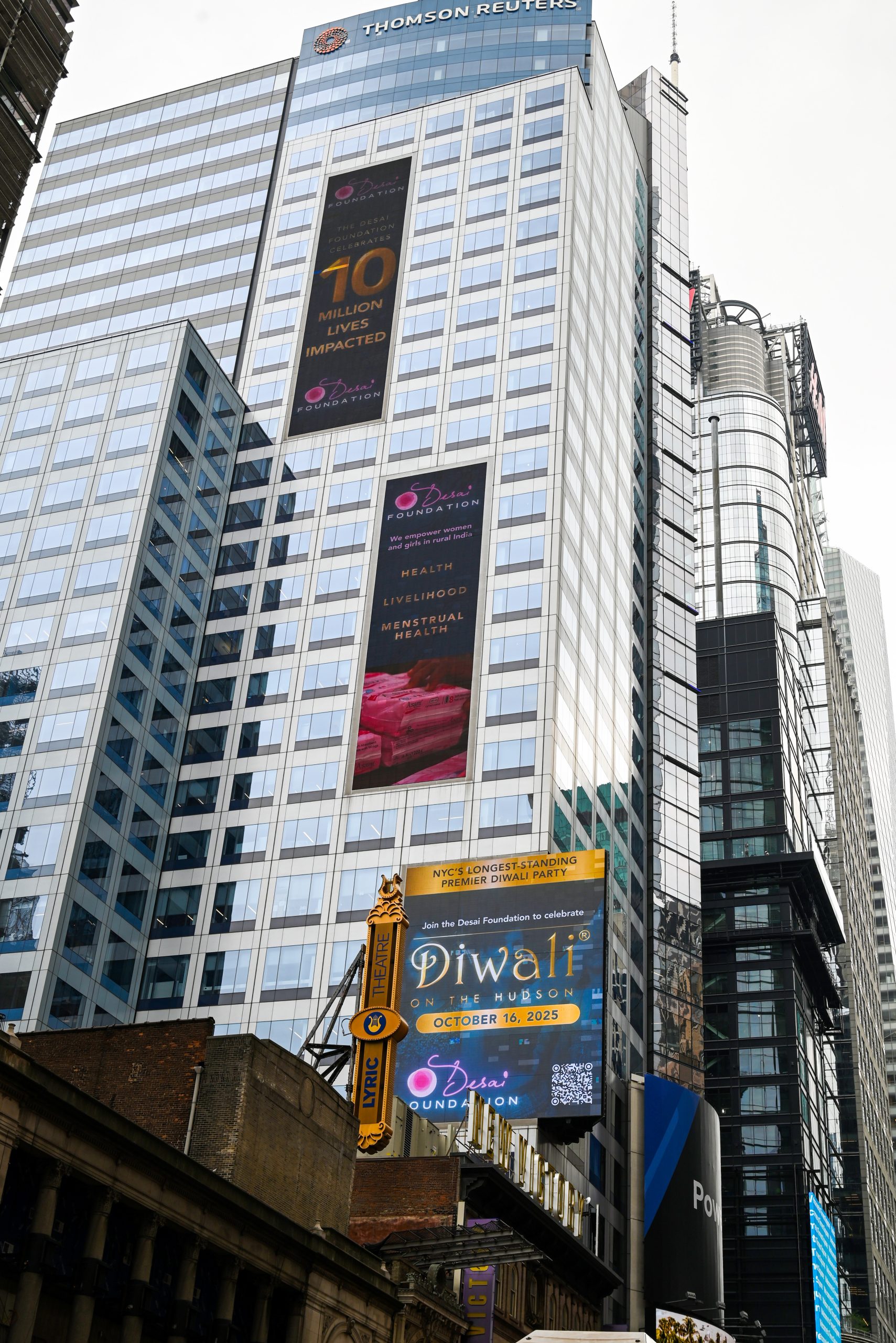 Desai Foundation Celebrates 10 Million Lives in Times Square, Ahead of Upcoming Diwali on the Hudson
